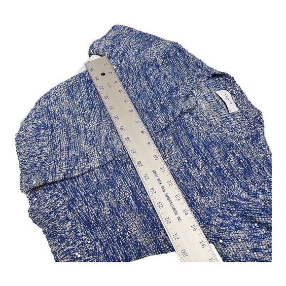 Axara Paris Women’s XS Sequin Crop Sweater Blue Gold Long Sleeve Bright Spring‎ - Picture 4 of 13